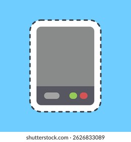 Cutting line sticker external hard drive. Computer components elements.