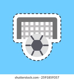 Cutting line sticker football. Sports elements.