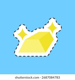 Cutting line sticker gold. Gold mining elements.
