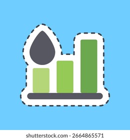 Gráfico de pegatina de línea de corte. Elementos de la Industria Petrolera.