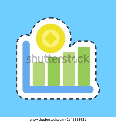 Cutting line sticker hash rate. Crypto currency elements.