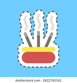 Cutting line sticker incense. Buddhism and vesak elements.