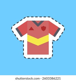 Cutting line sticker jersey. Football and soccer elements.