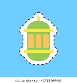 Cutting line sticker lantern. Ramadan kareem elements.