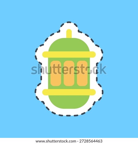 Cutting line sticker lantern. Ramadan kareem elements.