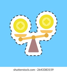 Cutting line sticker liquidity. Crypto currency elements.