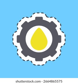 Linha de corte desenvolvimento de óleo adesivo. Elementos da indústria petrolífera.