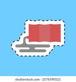 Cutting line sticker oil spill. Global warming elements.