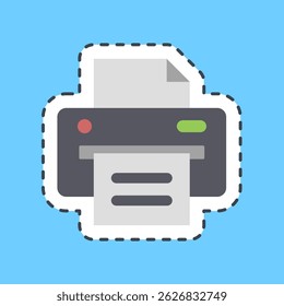 Cortando impressora adesiva linha. Elementos de componentes do computador.