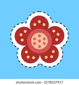Cutting line sticker rafflesia. Beautiful flowers elements.