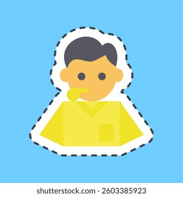 Cutting line sticker referee. Football and soccer elements.