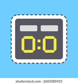 Cutting line sticker score board. Football and soccer elements.