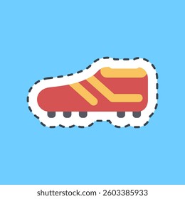 Cutting line sticker shoes. Football and soccer elements.