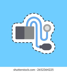 Cutting line sticker tensimeter. Health and medical ecements.