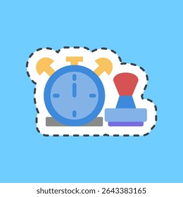 Cutting line sticker time stamp. Crypto currency elements.