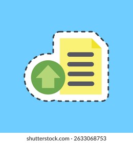 Cutting line sticker upload. Internet network elements.