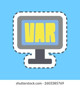 Cutting line sticker var. Football and soccer elements.