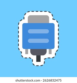 Linha de corte adesivo vga. Elementos de componentes do computador.