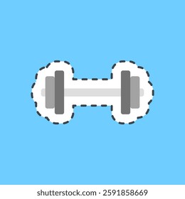 Cutting line sticker weight lifting. Sports elements.