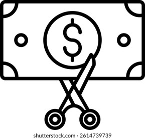 Cutting Line Vector Icon Design