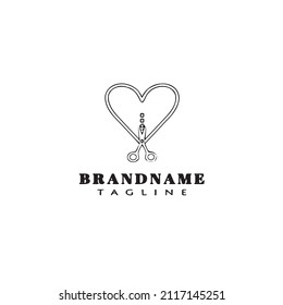 cutting logo cartoon icon design template black modern isolated cute illustration