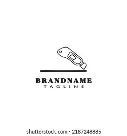 cutting logo cartoon icon design template black modern concept vector illustration