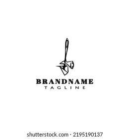 cutting logo cartoon icon design template black modern isolated vector graphic