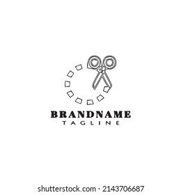 cutting logo cartoon icon flat template black modern isolated vector illustration