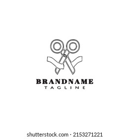 cutting logo flat icon design template black modern isolated vector illustration