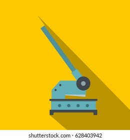 Cutting machine icon. Flat illustration of cutting machine vector icon for web on yellow background