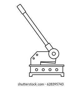 Cutting machine icon in outline style isolated on white background vector illustration