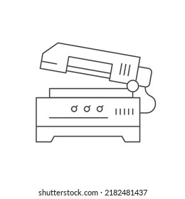 Icono de contorno de línea de máquina de corte