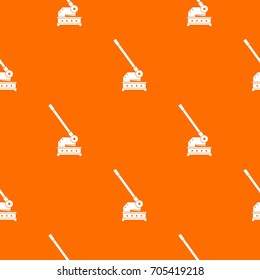 Cutting machine pattern repeat seamless in orange color for any design. Vector geometric illustration