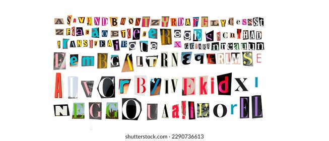 cutting Magazine Newspaper Letters, Cutout alphabet eps