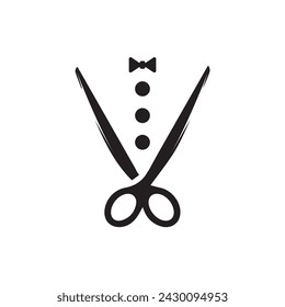 cutting man logo design business.