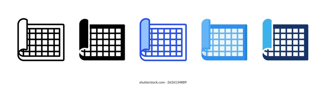 Cutting Mat Icon Collection With Multiple Styles