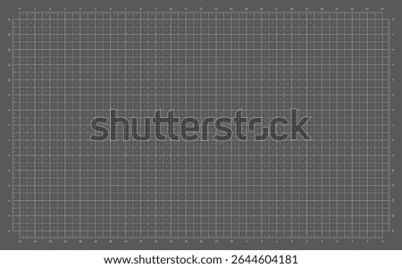 Cutting Mat Set with Imperial Grid. Self-healing cutting board in top view for DIY, hobby, and craft design