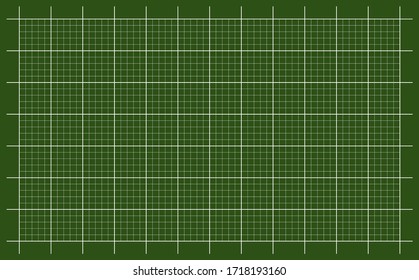 Cutting mat vector with white grid and green background.