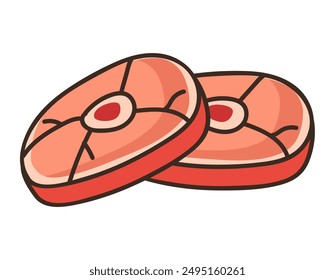Cutting meat composition isolated concept. Vector flat graphic design cartoon illustration
