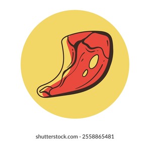Cutting meat composition isolated concept. Vector flat graphic design cartoon illustration	
