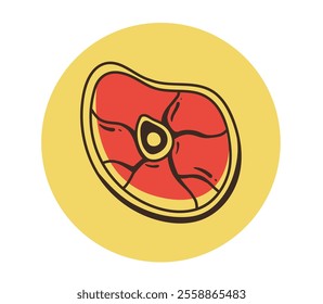 Cutting meat composition isolated concept. Vector flat graphic design cartoon illustration	