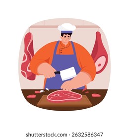 Cutting Meat Vector illustration.  EPS 10 File