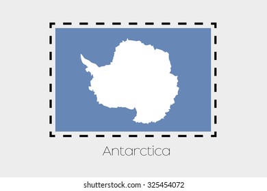 A Cutting outline around the flag of Antartica