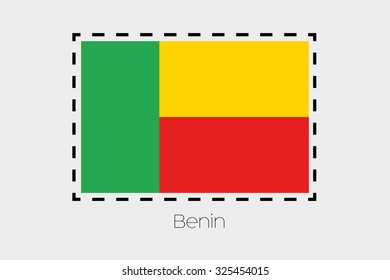 A Cutting outline around the flag of Benin