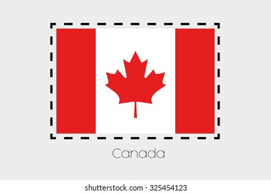 A Cutting outline around the flag of Canada