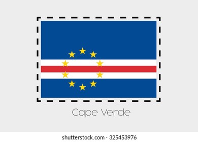 A Cutting outline around the flag of Cape Verde