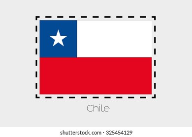 A Cutting outline around the flag of Chile