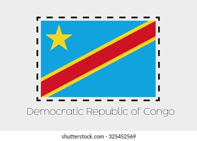 A Cutting outline around the flag of Democratic Republic of Congo
