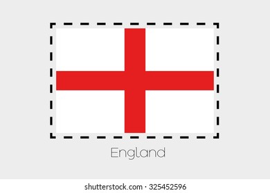 A Cutting outline around the flag of England