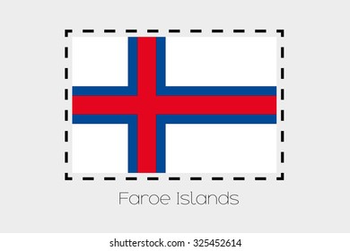 A Cutting outline around the flag of Faroe Islands